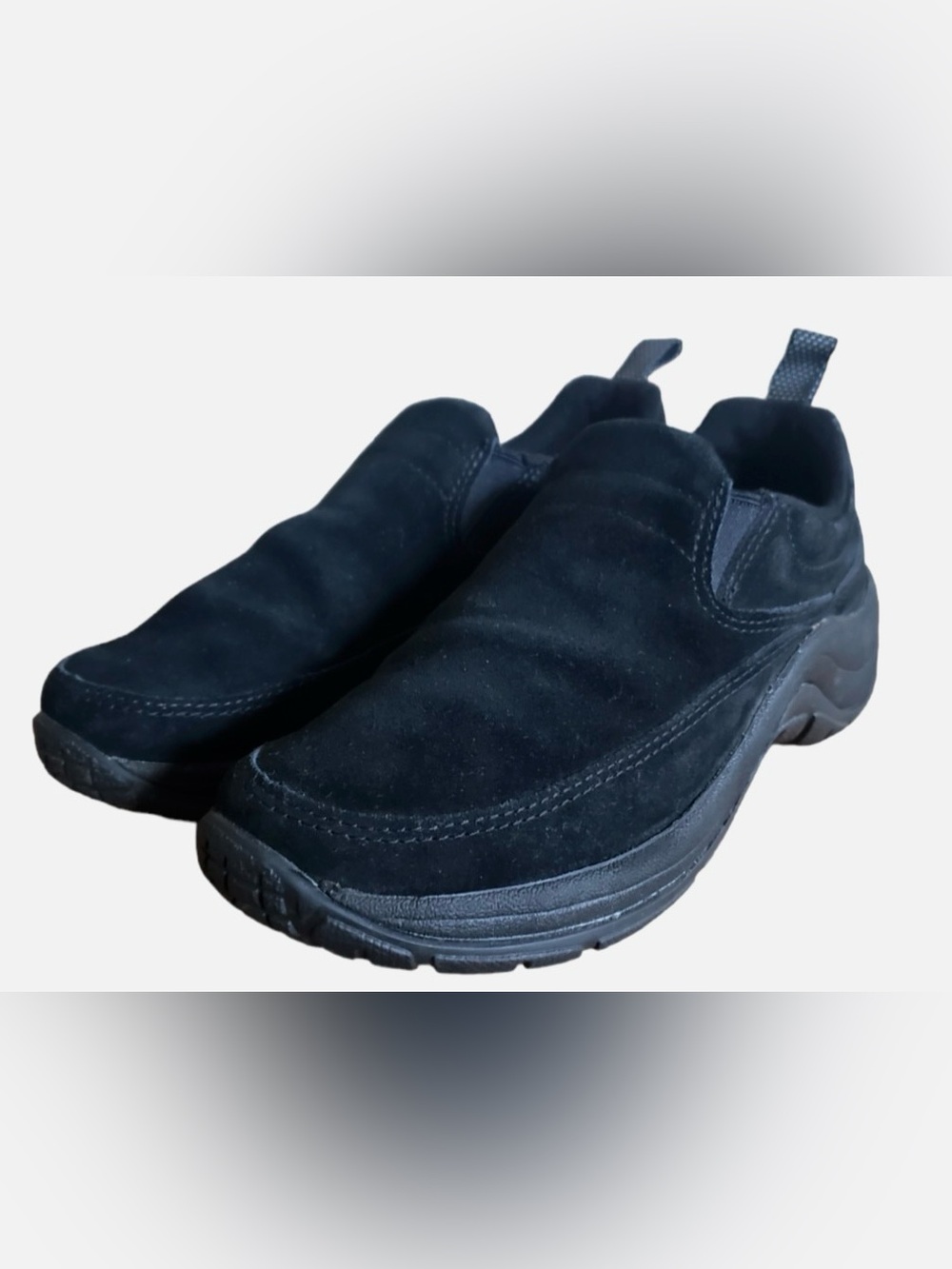 L.L. Bean Women's Comfort Mocs Suede Loafers Size 7.5M Black